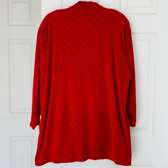 Vintage Quilted Velour Lingerie Nordstrom L Red Gold - Picture 9 of 16